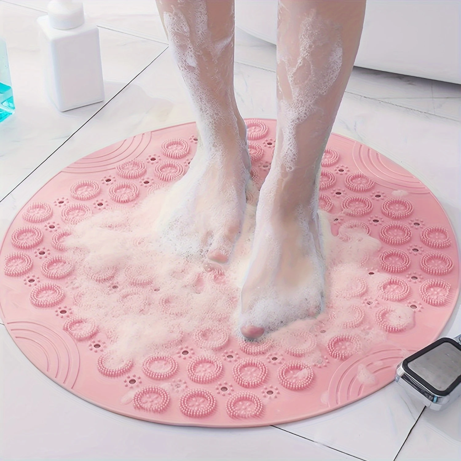 1pc Foot Scrubber Massage Bathroom Mat, Textured Surface Round Bath Mat 55cm/22inches Diameter Non Slip PVC Shower Mat Anti Slip
1pc Foot Scrubber Massage Bathroom Mat, Textured Surface Round Bath Mat 55cm/22inches Diameter Non Slip PVC Shower Mat Anti Slip