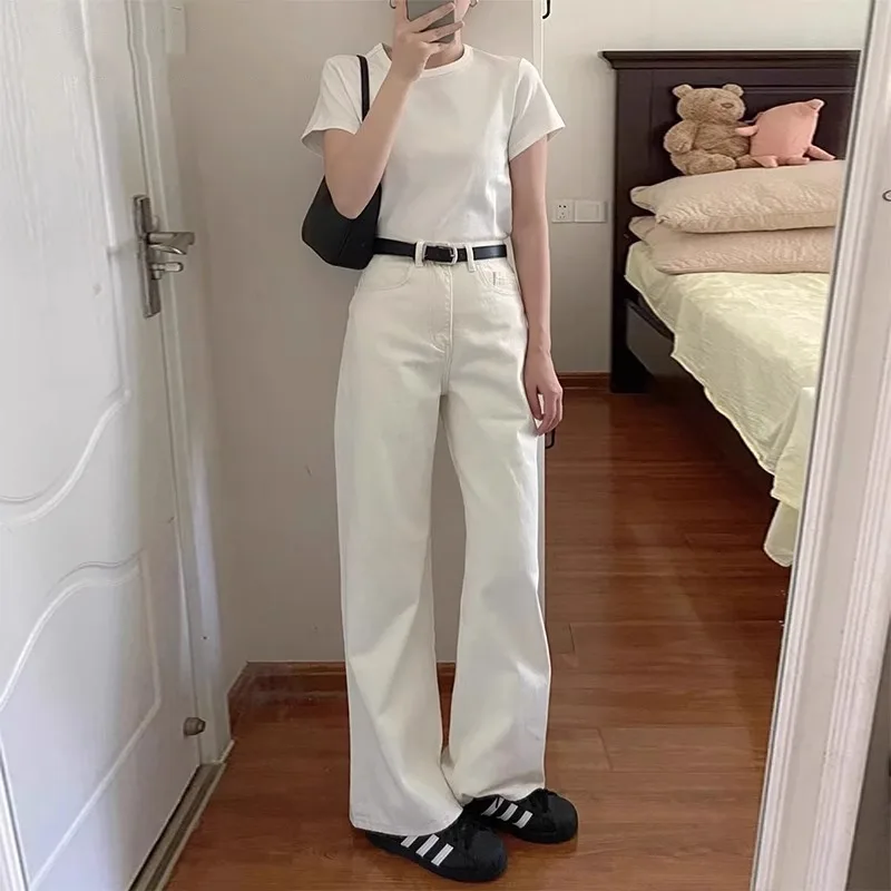 Весенняя мода, широкие брюки прямого кроя с высокой талией, женские свободные джинсы длиной до пола, драпированные утягивающие джинсовые брюки груша ape Body
Весенняя мода, широкие брюки прямого кроя с высокой талией, женские свободные джинсы длиной до пола, драпированные утягивающие джинсовые брюки груша ape Body