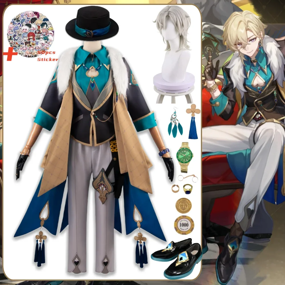 Game Honkai Star Rail Aventurine Cosplay Costume Women Man Uniform Outfit Honkai Aventurine Cos Wig Halloween Costumes
Game Honkai Star Rail Aventurine Cosplay Costume Women Man Uniform Outfit Honkai Aventurine Cos Wig Halloween Costumes