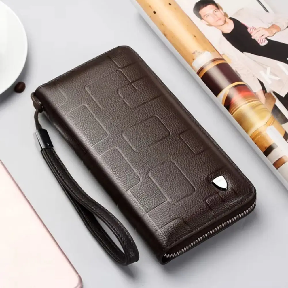 Fashion Large-capacity Genuine Leather Wallets Multi-card Slot Simple Long Zipper Wristlet Business Business Card Holder Men
Fashion Large-capacity Genuine Leather Wallets Multi-card Slot Simple Long Zipper Wristlet Business Business Card Holder Men