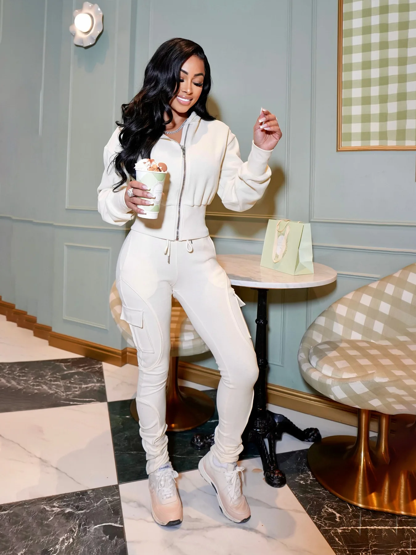 Weird Puss Sporty Tracksuits 2-Piece Set Women Zip Hooded Jacket+Drawstring Pocket Pants Matching Winter Trend Skinny Outfits
Weird Puss Sporty Tracksuits 2-Piece Set Women Zip Hooded Jacket+Drawstring Pocket Pants Matching Winter Trend Skinny Outfits