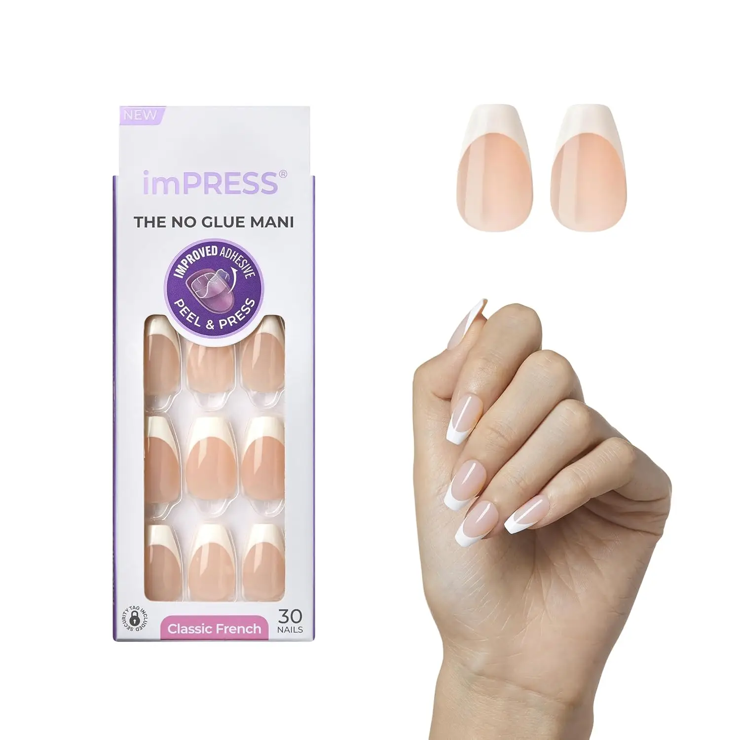 30 Short Coffin Press On Nails, Classic French Manicure Kit with Improved Adhesive, No Glue Needed, Includes Prep Pad, Stick & File
30 Short Coffin Press On Nails, Classic French Manicure Kit with Improved Adhesive, No Glue Needed, Includes Prep Pad, Stick & File