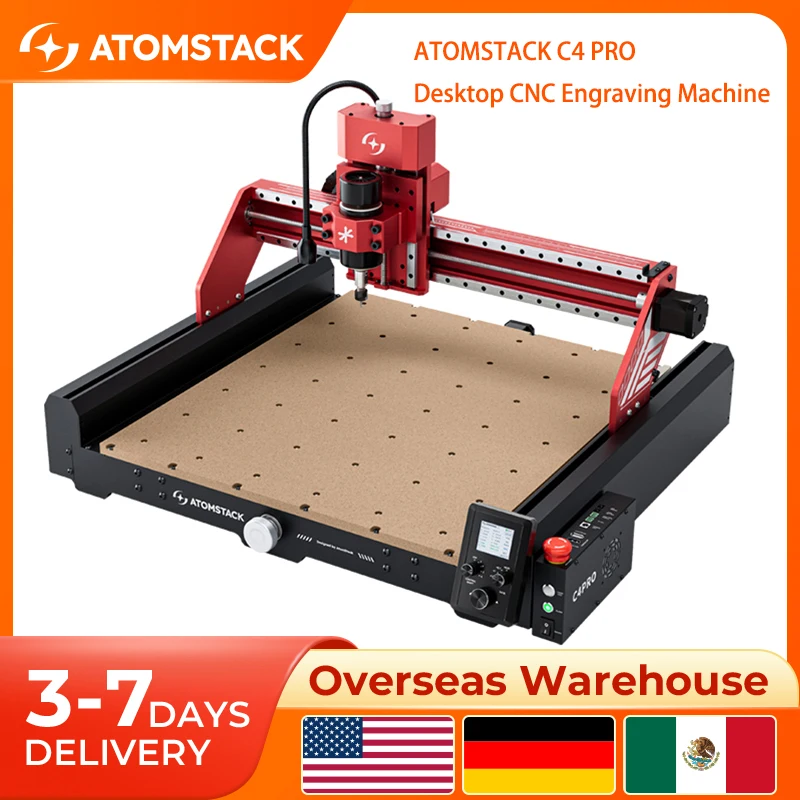 Atomstack C4 PRO CNC Engraving Machine 0.1mm Positioning DIY Engraving Accuracy For Metal Wood Printed Circuit Boards
Atomstack C4 PRO CNC Engraving Machine 0.1mm Positioning DIY Engraving Accuracy For Metal Wood Printed Circuit Boards
