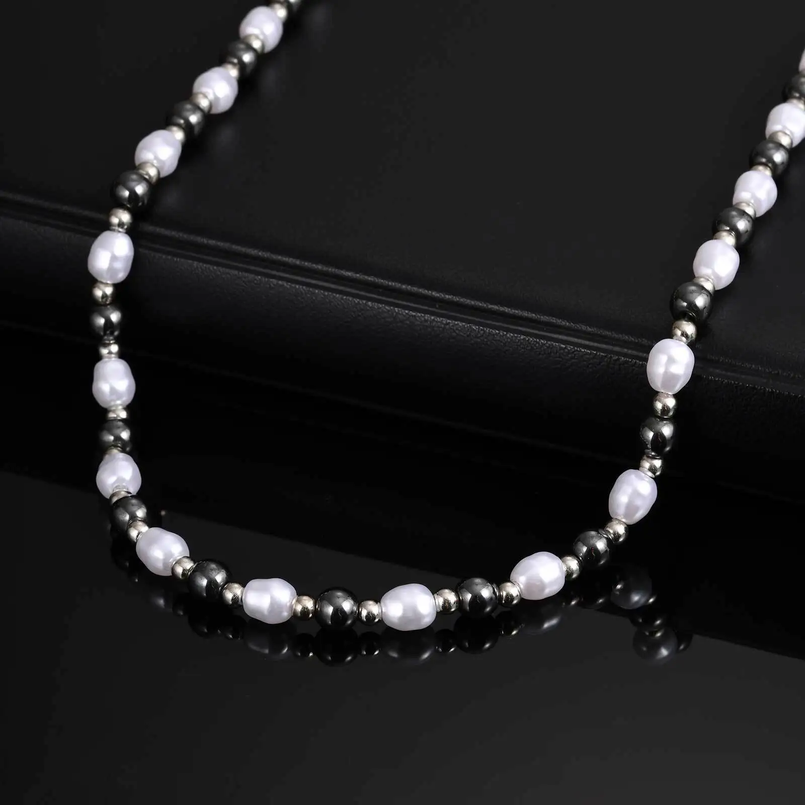 Vnox Popular Pearl Bead Necklace for Men, Adjustable Stainless Steel Beaded Collar Chokers, Hip Hop Link Chain Jewelry Gifts New
Vnox Popular Pearl Bead Necklace for Men, Adjustable Stainless Steel Beaded Collar Chokers, Hip Hop Link Chain Jewelry Gifts New