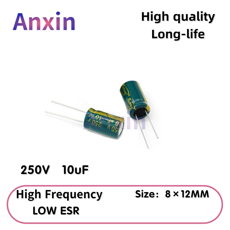50PCS 250V10uF Aluminum Capacitor, High Frequency Low ESR 105°C Radial for Power Supply Long-life 8×12MM
50PCS 250V10uF Aluminum Capacitor, High Frequency Low ESR 105°C Radial for Power Supply Long-life 8×12MM
