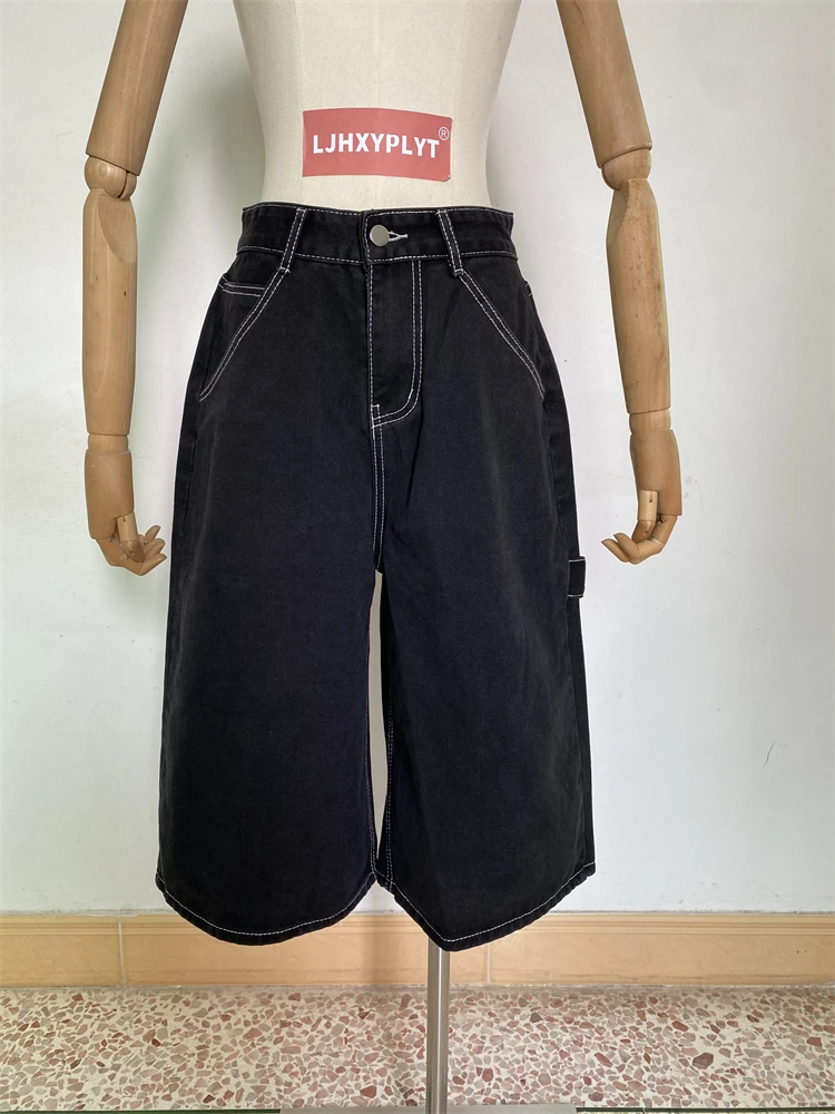 Summer Women's Regular Black Cropped Jeans Cool Girl Wide Leg Denim Shorts Female High Waist Loose Retro Capris Pants
Summer Women's Regular Black Cropped Jeans Cool Girl Wide Leg Denim Shorts Female High Waist Loose Retro Capris Pants