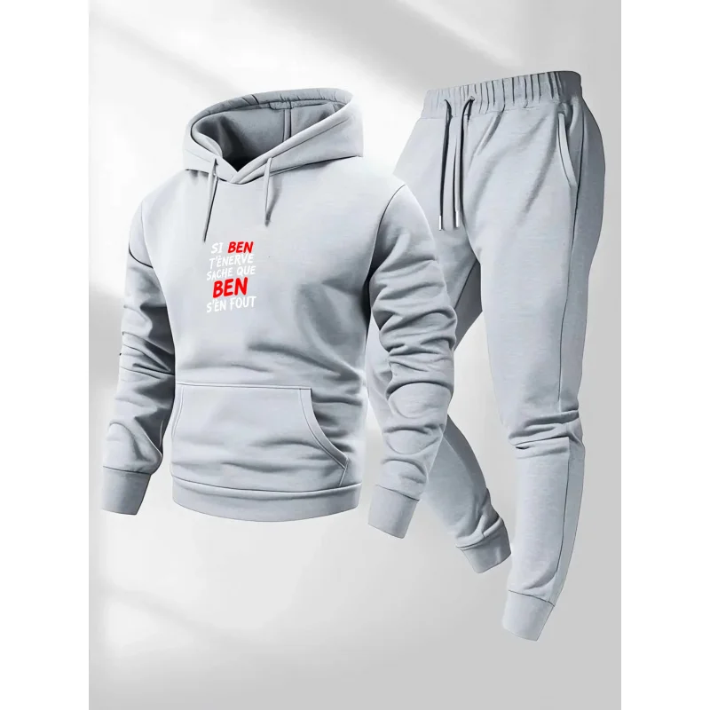 Серый комплект с капюшоном и принтом Text Si Ben T Nerve Ben S En Tout
Серый комплект с капюшоном и принтом Text Si Ben T Nerve Ben S En Tout