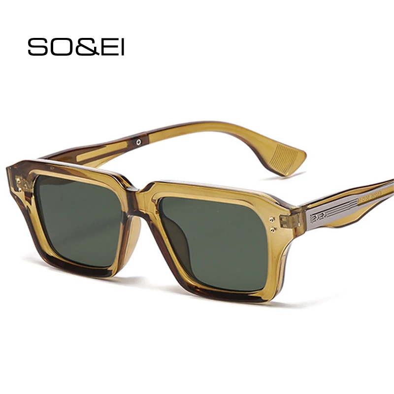 SO&EI Retro Square Sunglasses Women Gradient Shades UV400 Fashion Clear Lens Men Trending Rivets Frame
SO&EI Retro Square Sunglasses Women Gradient Shades UV400 Fashion Clear Lens Men Trending Rivets Frame