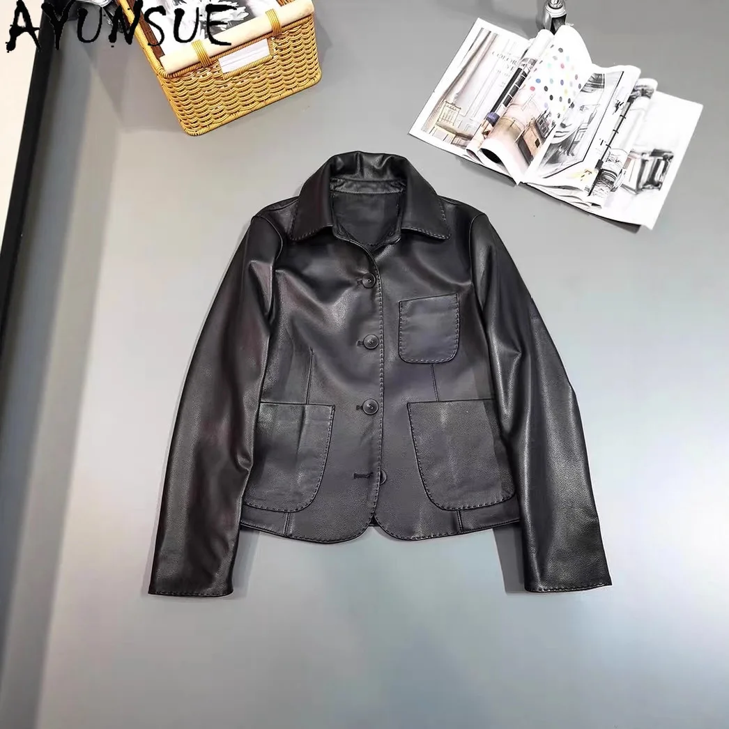 AYUNSUE Genuine Leather Jacket Women Clothing 2026 Autumn Sheepskin Coat for Women Short Fashion New Style Jaqueta De Couro
AYUNSUE Genuine Leather Jacket Women Clothing 2026 Autumn Sheepskin Coat for Women Short Fashion New Style Jaqueta De Couro
