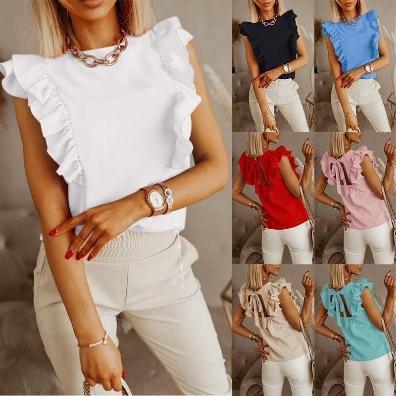 Summer Loose Ruffled Short Sleeve Shirt Women's Fashionable Casual Top Comfortable Breathable Other Material 100%
Summer Loose Ruffled Short Sleeve Shirt Women's Fashionable Casual Top Comfortable Breathable Other Material 100%