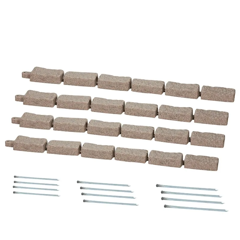 Imitation Stone Landscape Border, 46.4 x 2.2 in Authentic Lawn Border, Bendable Brick-Like Garden Border with Grounding P 
Imitation Stone Landscape Border, 46.4 x 2.2 in Authentic Lawn Border, Bendable Brick-Like Garden Border with Grounding P