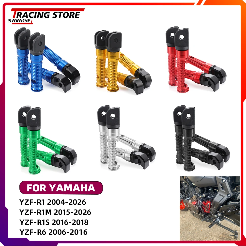 Motorycle Front Rear Foot Pegs Footrest Pedal Adapter For Yamaha YZFR1 YZFR1M YZFR1S YZFR6 YZFR6S YZF R1 R1M R1S R6 R6S FootPegs
