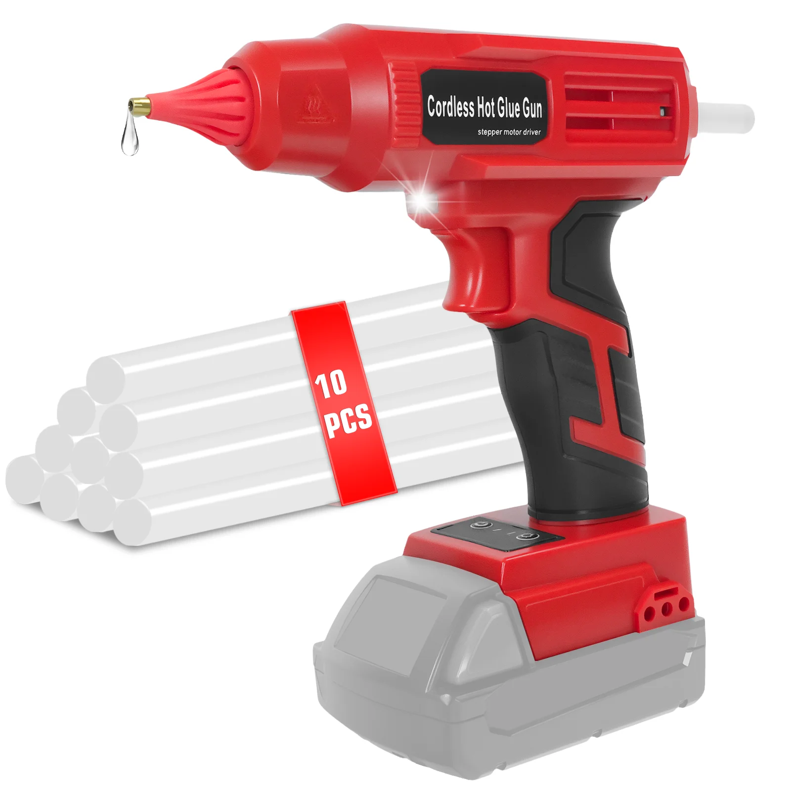 100W Hot Melt Glue Gun Industrial Electric Adhesive Hot Gun Repair Tool with 10pcs 11mm Glue Sticks for Milwaukee 18V Battery
100W Hot Melt Glue Gun Industrial Electric Adhesive Hot Gun Repair Tool with 10pcs 11mm Glue Sticks for Milwaukee 18V Battery
