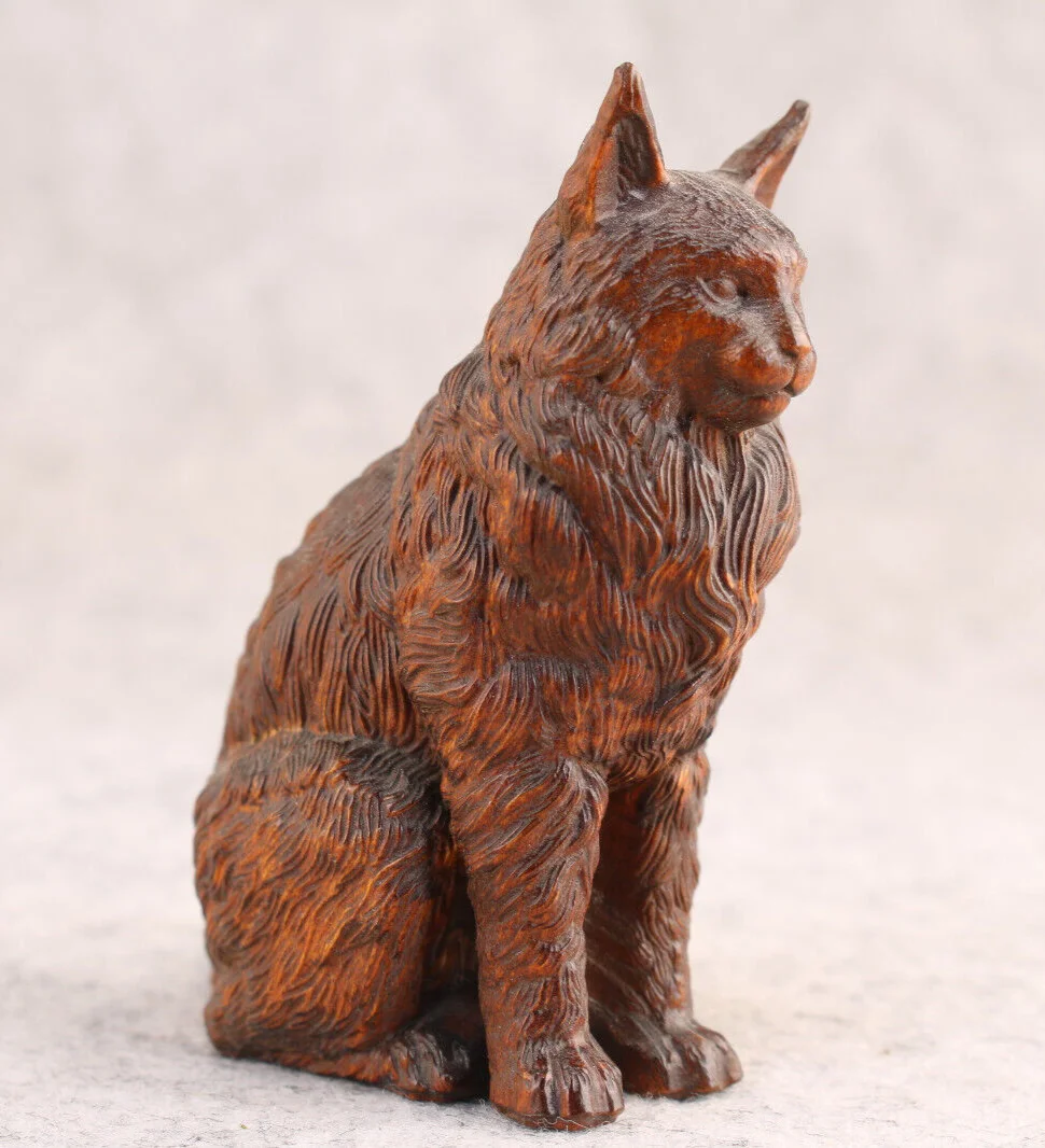 Asian rare Hand Carved Boxwood cat Netsuke Figurine : Pretty cat fengshui art
Asian rare Hand Carved Boxwood cat Netsuke Figurine : Pretty cat fengshui art