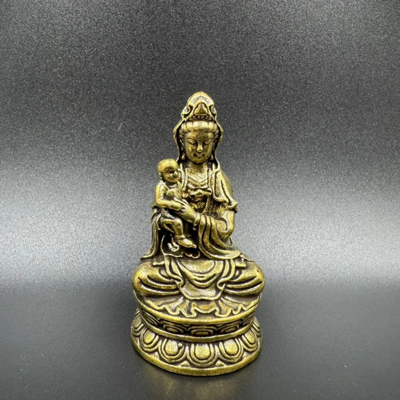 Brass Guanyin Buddha Statue Ornament Meditation Style Home Living Room Desktop Metal Craft Ornament Guanyin with Baby Buddha
Brass Guanyin Buddha Statue Ornament Meditation Style Home Living Room Desktop Metal Craft Ornament Guanyin with Baby Buddha