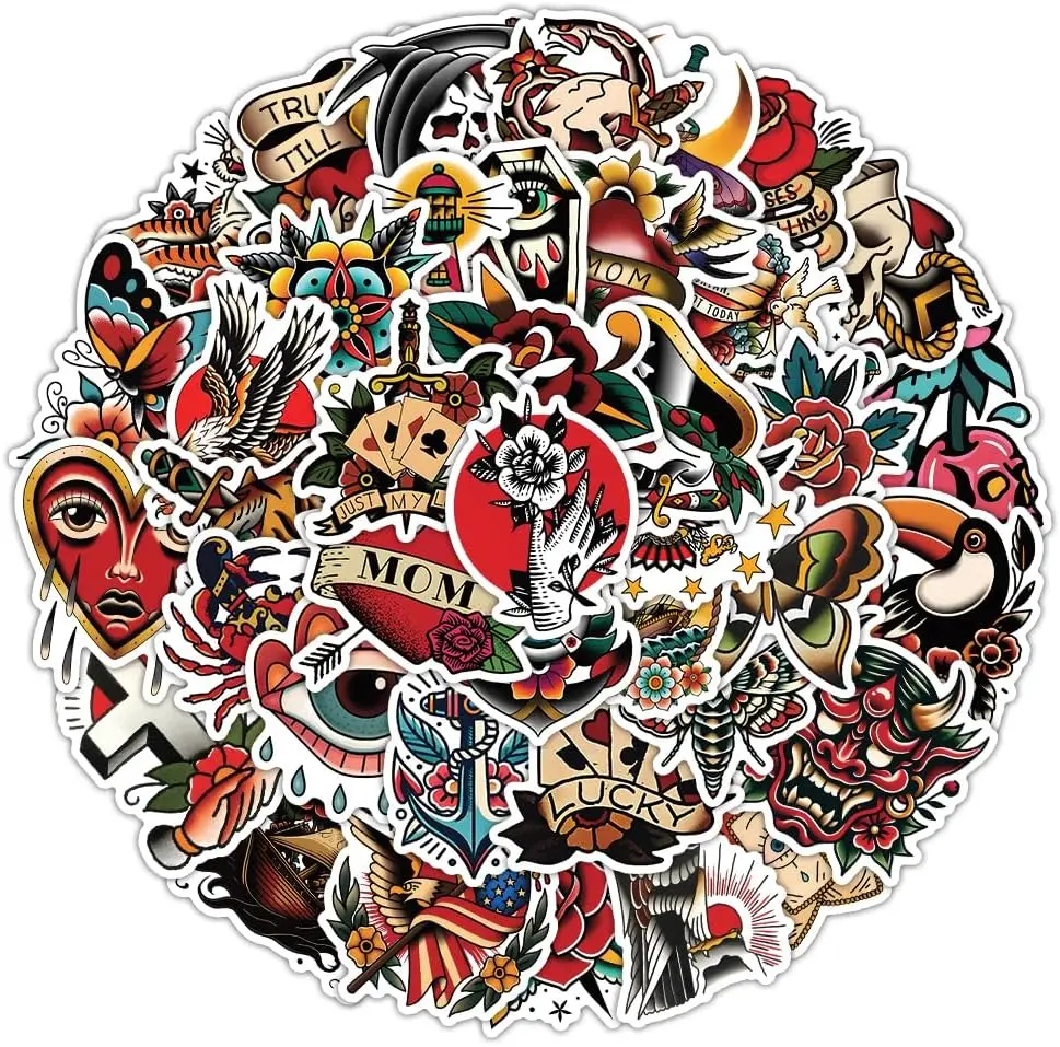 57PCS Vintage Graffiti Tattoo Stickers for Adults Teens Retro Horror Skull Vinyl Decals for Water Bottles Laptops Cars
57PCS Vintage Graffiti Tattoo Stickers for Adults Teens Retro Horror Skull Vinyl Decals for Water Bottles Laptops Cars