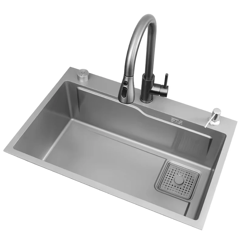 Multifunction Kitchen Sinks 304 Stainless Steel Kitchen Sink Faucet Modern Waterfall Rainfall Single Bowl Kitchen Sink Set
Multifunction Kitchen Sinks 304 Stainless Steel Kitchen Sink Faucet Modern Waterfall Rainfall Single Bowl Kitchen Sink Set
