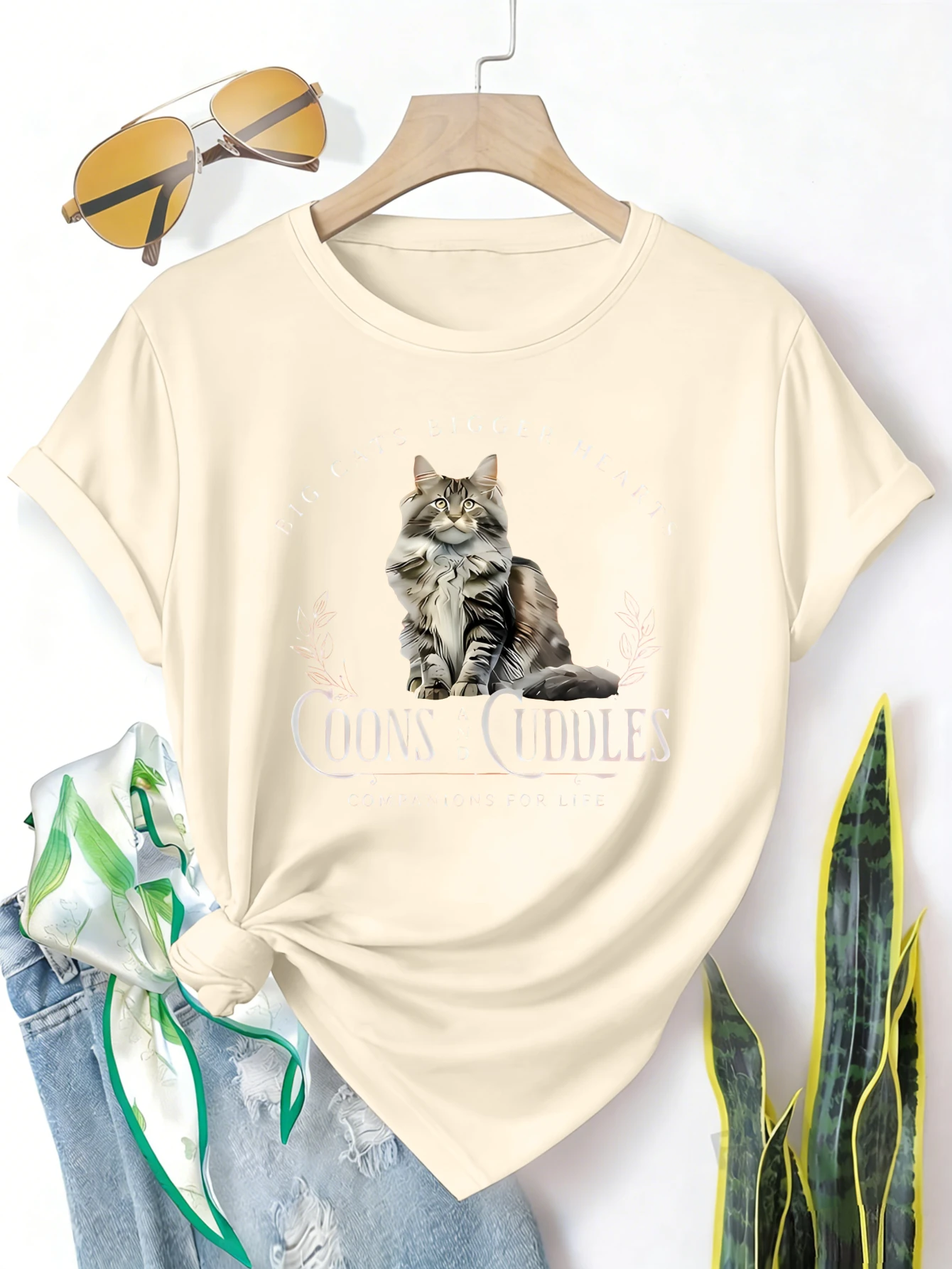 Plus size women's short sleeve T-shirt Big Cats Bigger Hearts Coons And Cuddles Spring and Summer Must-Haves summer outfits
Plus size women's short sleeve T-shirt Big Cats Bigger Hearts Coons And Cuddles Spring and Summer Must-Haves summer outfits