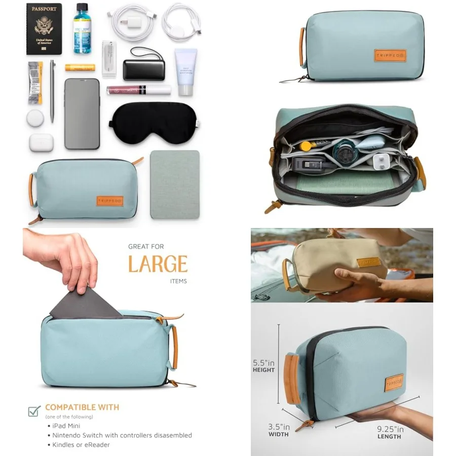 Tech Bag Organizer - Small Electronics Organizer Pouch for Travel - Premium Travel Case with Leather Accents - Mesh Pocket for
Tech Bag Organizer - Small Electronics Organizer Pouch for Travel - Premium Travel Case with Leather Accents - Mesh Pocket for