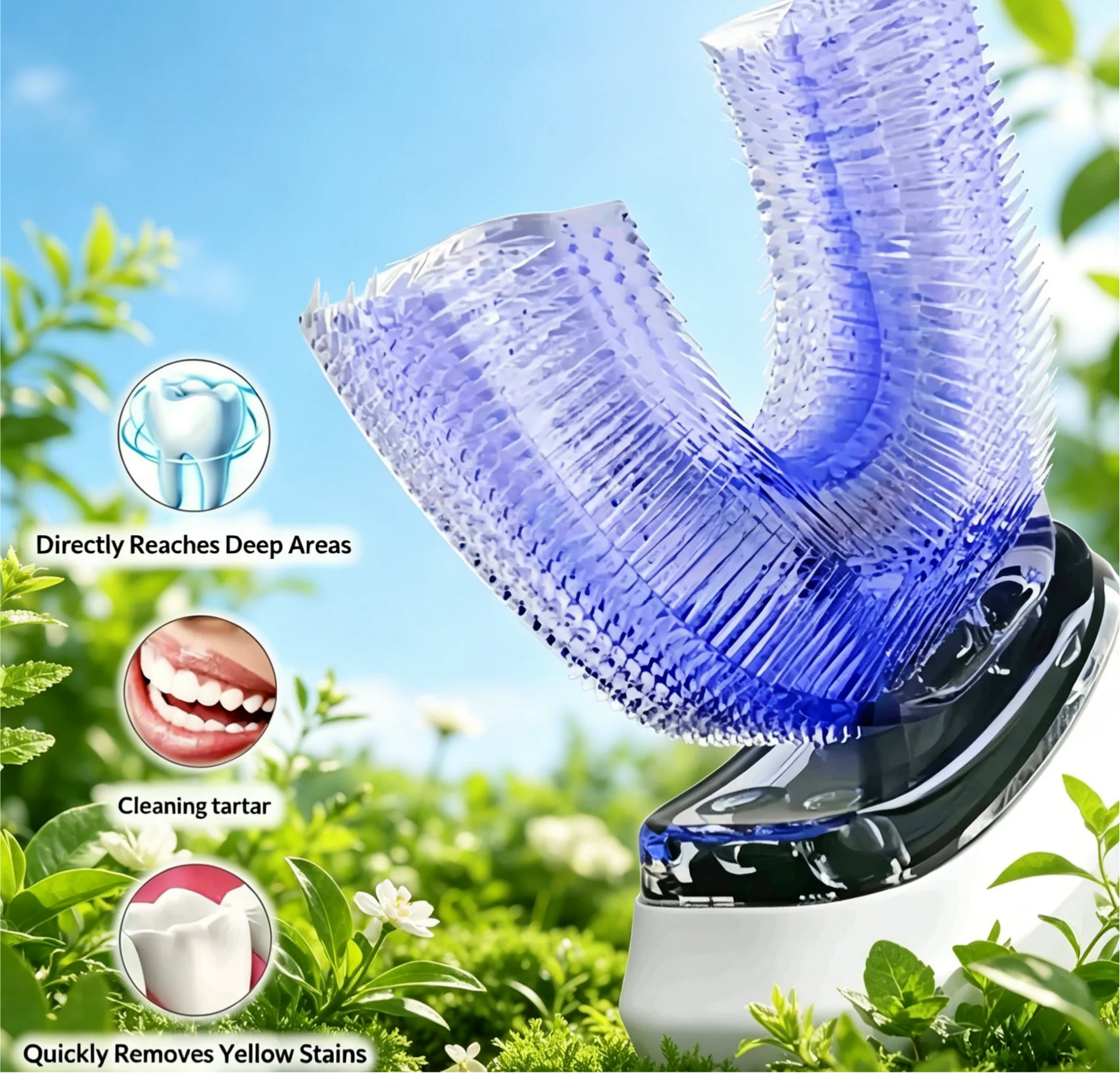 360° Intelligent U-Shaped Electric Toothbrush for Adults, USB Rechargeable Automatic Full Mouth Cleaning Toothbrush
360° Intelligent U-Shaped Electric Toothbrush for Adults, USB Rechargeable Automatic Full Mouth Cleaning Toothbrush