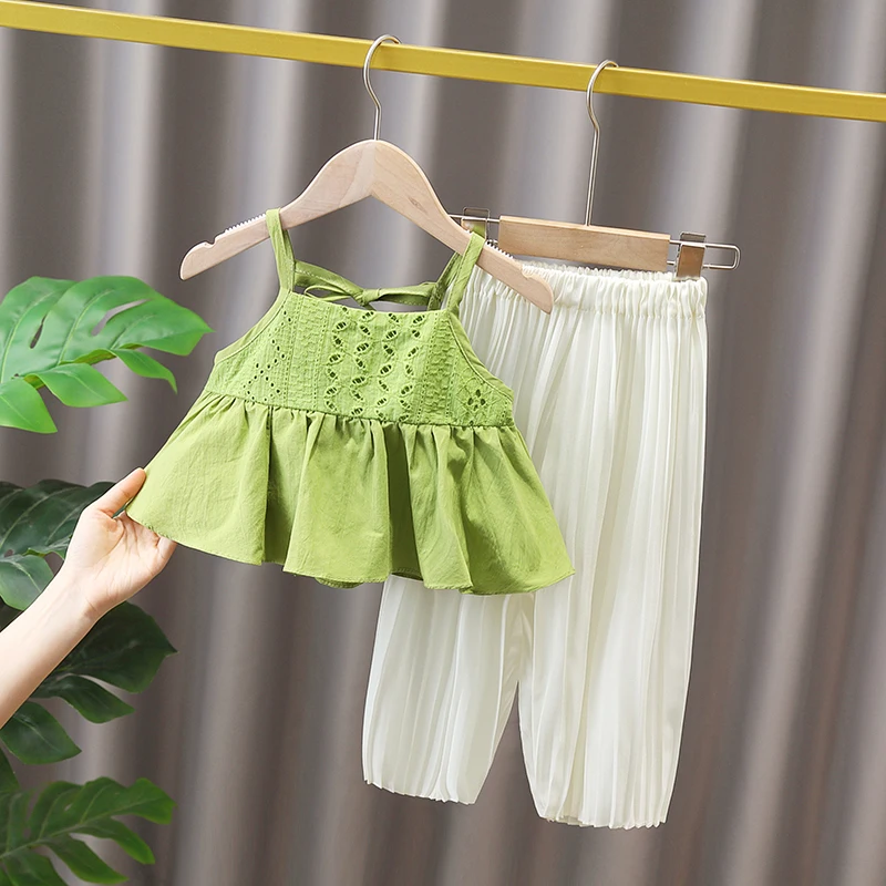 Summer baby girl clothes outfits sets suspender top + chiffon pants suit for toddler girls baby clothing out wear thin cool sets
Summer baby girl clothes outfits sets suspender top + chiffon pants suit for toddler girls baby clothing out wear thin cool sets