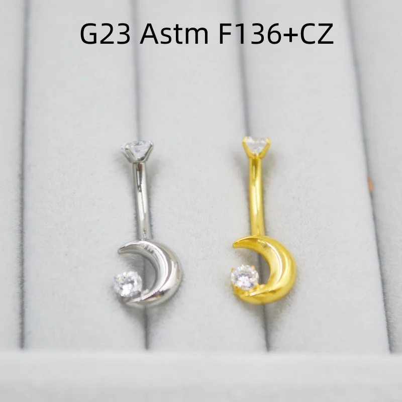 10PCS Body Jewelry-G23 Titanium 14G Moon CZ Navel Belly Button Curve Navel Piercing Bbarbells14Gx10x5/8MM Shine
10PCS Body Jewelry-G23 Titanium 14G Moon CZ Navel Belly Button Curve Navel Piercing Bbarbells14Gx10x5/8MM Shine