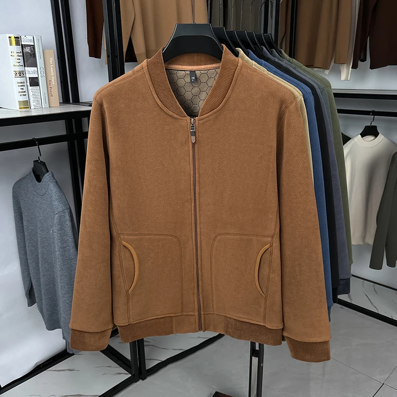 Men's double-faced fleece jacket for winter thick and warm fleece Pullover Men's Baseball Collar Zipper Coat For Autumn Winter
Men's double-faced fleece jacket for winter thick and warm fleece Pullover Men's Baseball Collar Zipper Coat For Autumn Winter