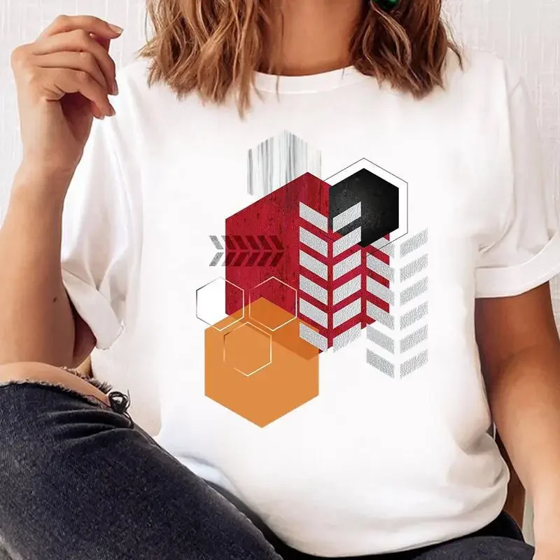 Women's Geometric Print Short Sleeve T-shirt Crew-Neck Harajuku Fashion Top Aesthetic Casual Wear Polyester Fabric Summer
Women's Geometric Print Short Sleeve T-shirt Crew-Neck Harajuku Fashion Top Aesthetic Casual Wear Polyester Fabric Summer
