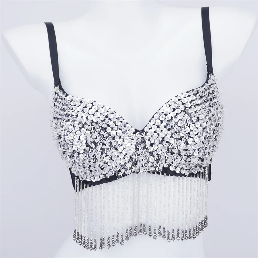 New Sequins Tassel Halter Undershirt Nightclub Party Sexy Outside Wear Bustier Bohemian Style Shiny Halter Female
New Sequins Tassel Halter Undershirt Nightclub Party Sexy Outside Wear Bustier Bohemian Style Shiny Halter Female