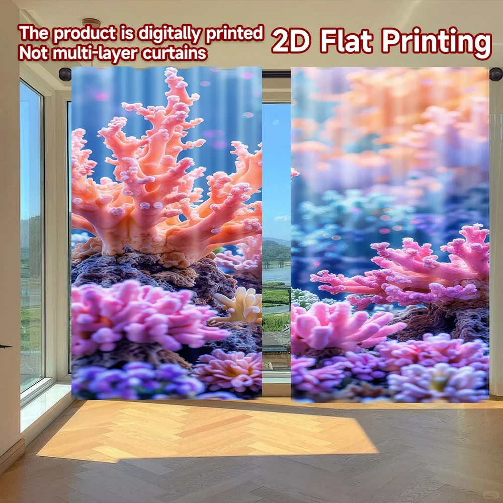 2D flat printing 2pcs Drapes Vibrant Ocean Corals Digital Printed Polyester Drapes Festive Wall Decor for New Year Celebrations
2D flat printing 2pcs Drapes Vibrant Ocean Corals Digital Printed Polyester Drapes Festive Wall Decor for New Year Celebrations
