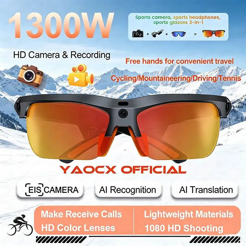 2026 New E08 Smart Glasses 1300W HD Anti-Shake Photo Video Dustproof Sandproof AI Translation Outdoor Sports Smart Glasses Men
2026 New E08 Smart Glasses 1300W HD Anti-Shake Photo Video Dustproof Sandproof AI Translation Outdoor Sports Smart Glasses Men