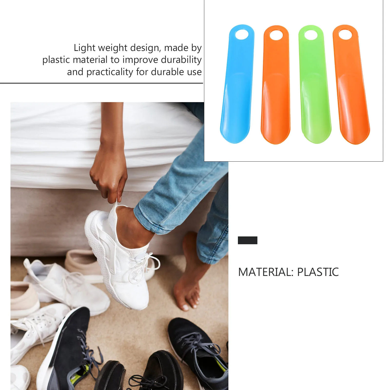 4Pcs Universal Plastic Shoe Horns Compact Travel Tool for Home Hotel Elderly Kids Durable Lightweight Easy Slide
4Pcs Universal Plastic Shoe Horns Compact Travel Tool for Home Hotel Elderly Kids Durable Lightweight Easy Slide