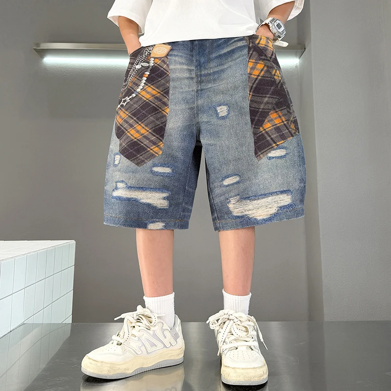 Children's summer thin cut perforated printed jeans autumn boys' loose street wide leg pants spring outdoor girls' sports shorts
Children's summer thin cut perforated printed jeans autumn boys' loose street wide leg pants spring outdoor girls' sports shorts