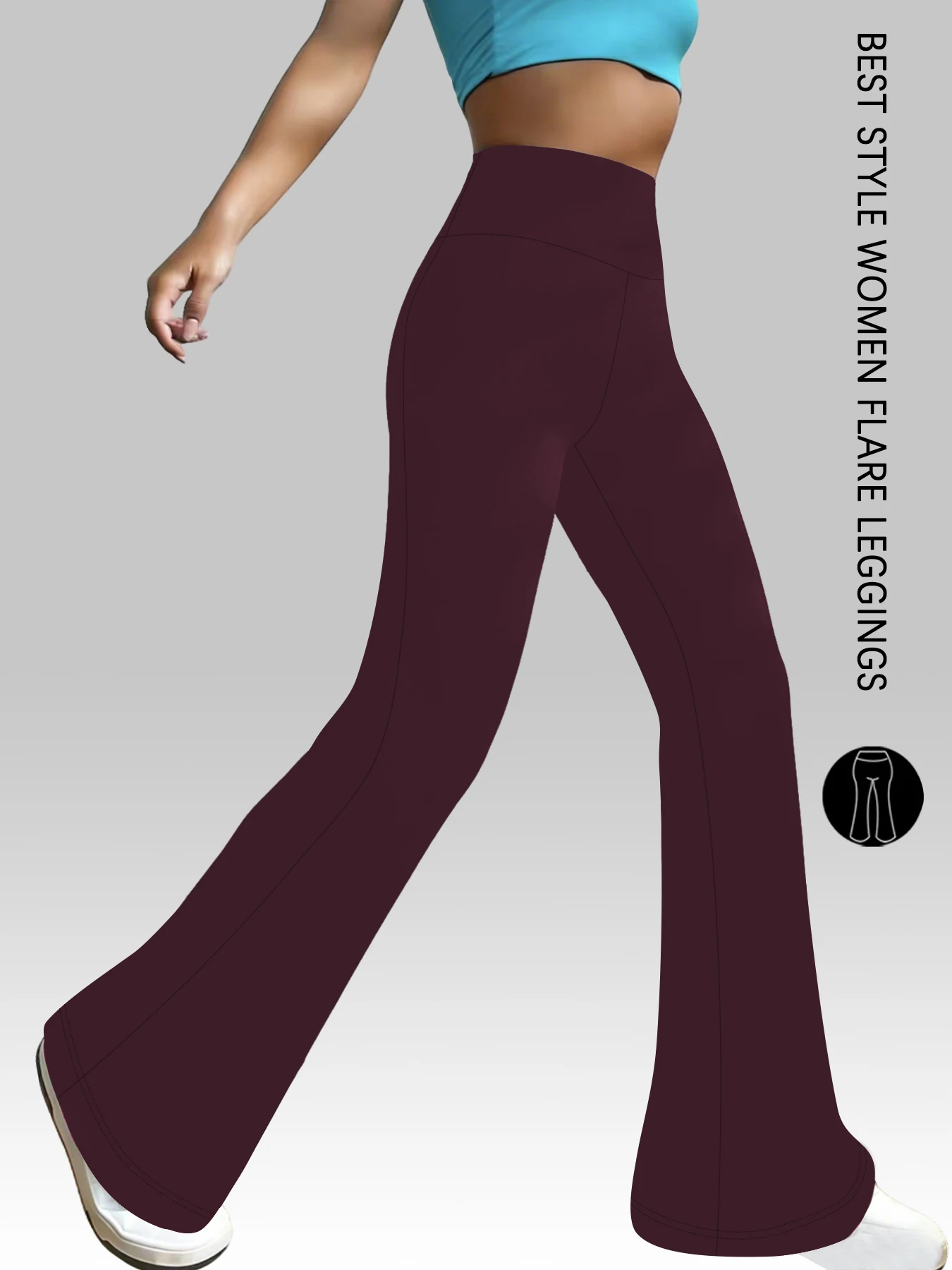 Elegant women's high-waisted flared pants for yoga workout. Suitable for women leggings to use for leisure.
Elegant women's high-waisted flared pants for yoga workout. Suitable for women leggings to use for leisure.