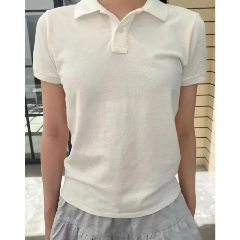 Button White Summer T-shirts Cotton Rturn Down Collar American Retro Top Solid Color Academic Style Short Sleeve Tees 2024 New
Button White Summer T-shirts Cotton Rturn Down Collar American Retro Top Solid Color Academic Style Short Sleeve Tees 2024 New