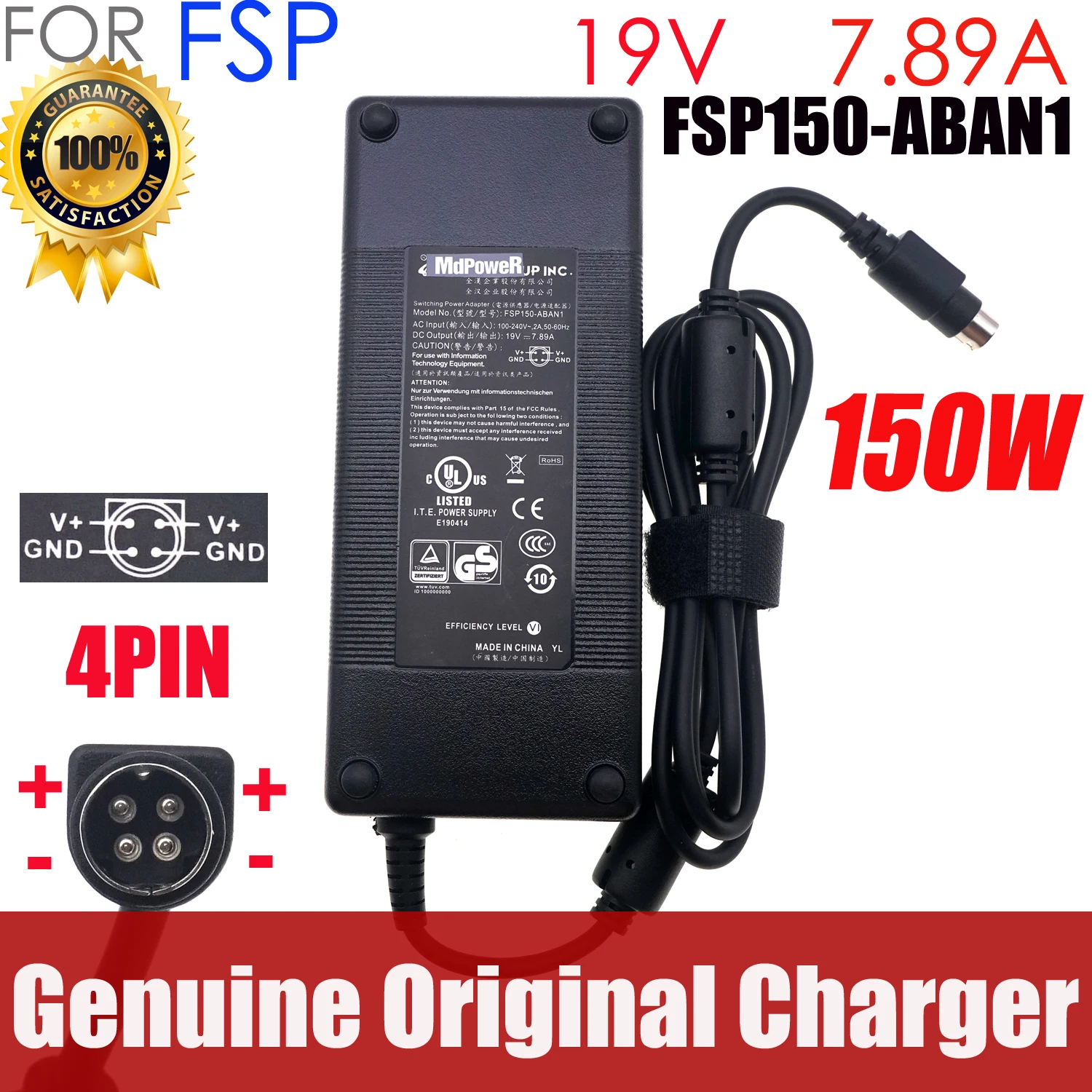 Genuine FSP 19V 7.89A 150W 4PIN FSP150-AAA AC Power Supply Adapter For TOBII TX300 GETAC X500 FSP150-ABAN2 FSP150-ABBN1 Charger
Genuine FSP 19V 7.89A 150W 4PIN FSP150-AAA AC Power Supply Adapter For TOBII TX300 GETAC X500 FSP150-ABAN2 FSP150-ABBN1 Charger