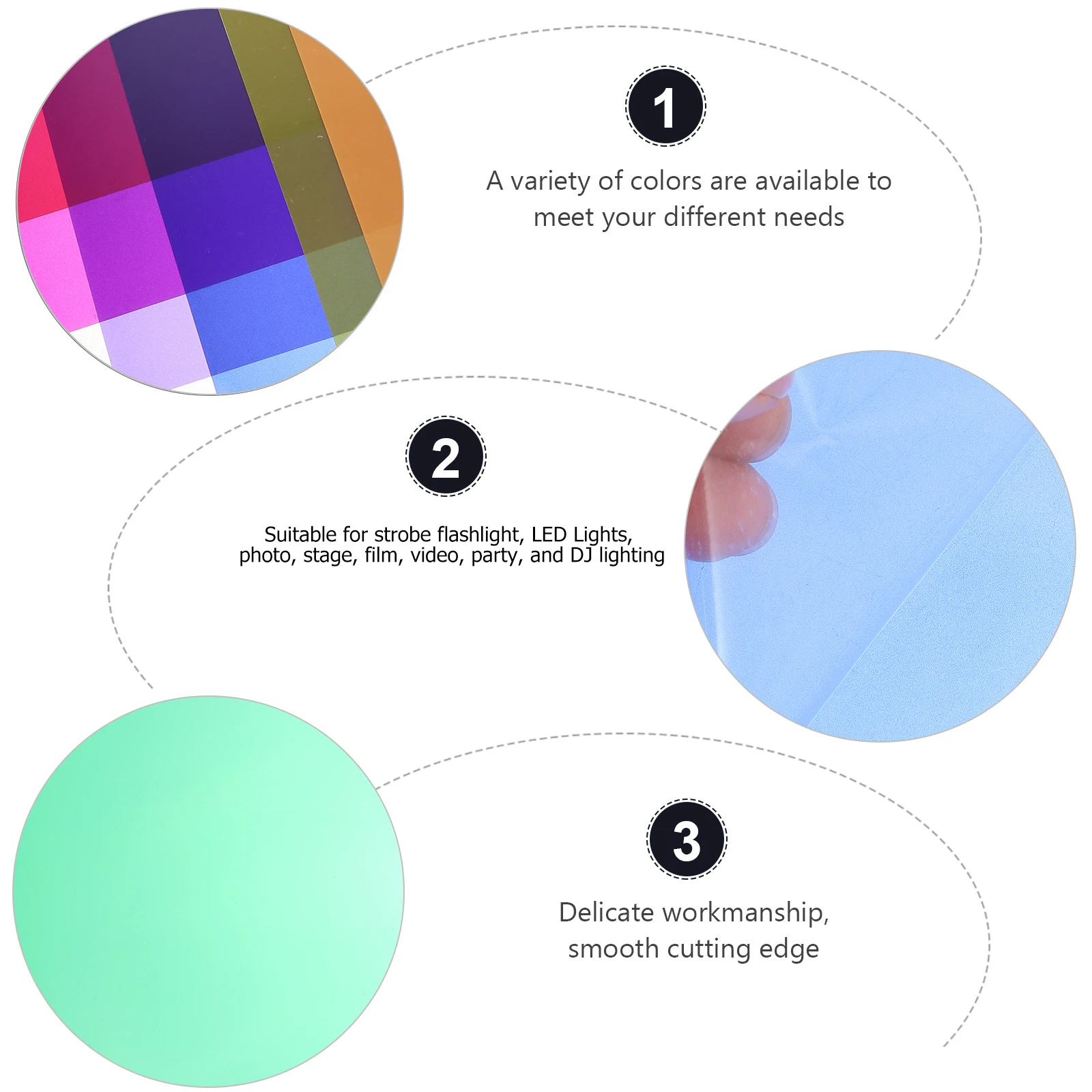 8Pcs Color Gel Filters PC Material Color Correction Transparent Different Colors Strobe Flashlight LED Lights Photo Stage Film 
8Pcs Color Gel Filters PC Material Color Correction Transparent Different Colors Strobe Flashlight LED Lights Photo Stage Film