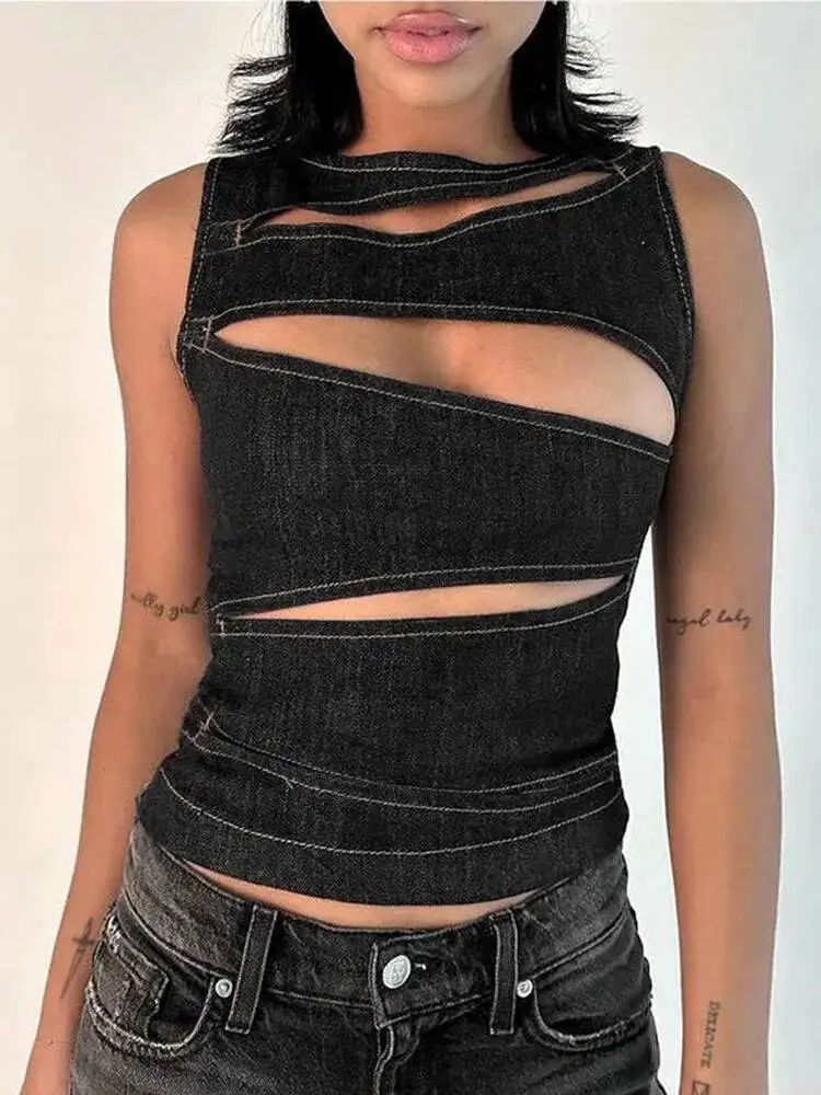 Sleeveless Round Neck Summer Solid Color Hollow Fashion Sexy Streetwear Women S Slim Vest Top
Sleeveless Round Neck Summer Solid Color Hollow Fashion Sexy Streetwear Women S Slim Vest Top
