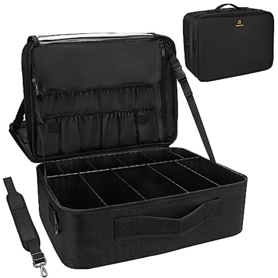 Makeup Case with Plastic Dividers Washable and Easy to Clean, Travel Makeup Train Case Professional Makeup Artist Bag Portable
Makeup Case with Plastic Dividers Washable and Easy to Clean, Travel Makeup Train Case Professional Makeup Artist Bag Portable