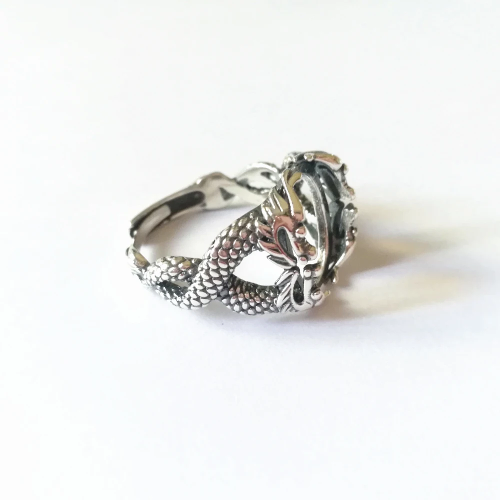 Ring Blank for 11x15mm Oval Cabochons Dragon Shape Ring Base Thai Sterling Silver Adjustable Band Ring Setting
Ring Blank for 11x15mm Oval Cabochons Dragon Shape Ring Base Thai Sterling Silver Adjustable Band Ring Setting