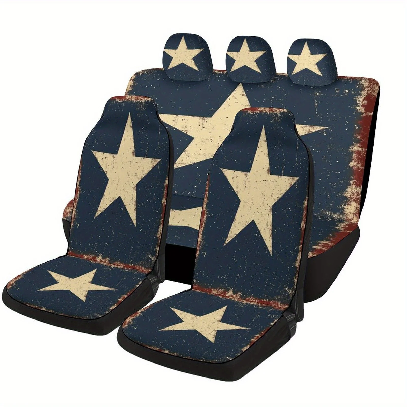 Vintage Star Flag Themed Car Seat Cover Set For Most Cars, Fashionable Novelty Car Seat Protector Covers Full Set, Universal Car
Vintage Star Flag Themed Car Seat Cover Set For Most Cars, Fashionable Novelty Car Seat Protector Covers Full Set, Universal Car