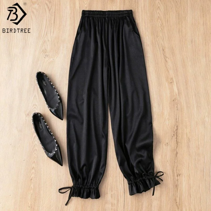 Birdtree, 93% Silk 7% Spandex Jacquard Pants, Women Elastic Satin Lantern Trousers, Elastic Waist, 2026 Summer New P65702JF
Birdtree, 93% Silk 7% Spandex Jacquard Pants, Women Elastic Satin Lantern Trousers, Elastic Waist, 2026 Summer New P65702JF