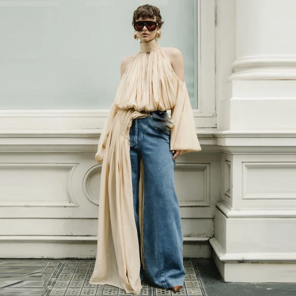 High Neck Blouse For Women Off Shoulder Long Sleeves Party & Evening Wear Birthday Tops
High Neck Blouse For Women Off Shoulder Long Sleeves Party & Evening Wear Birthday Tops