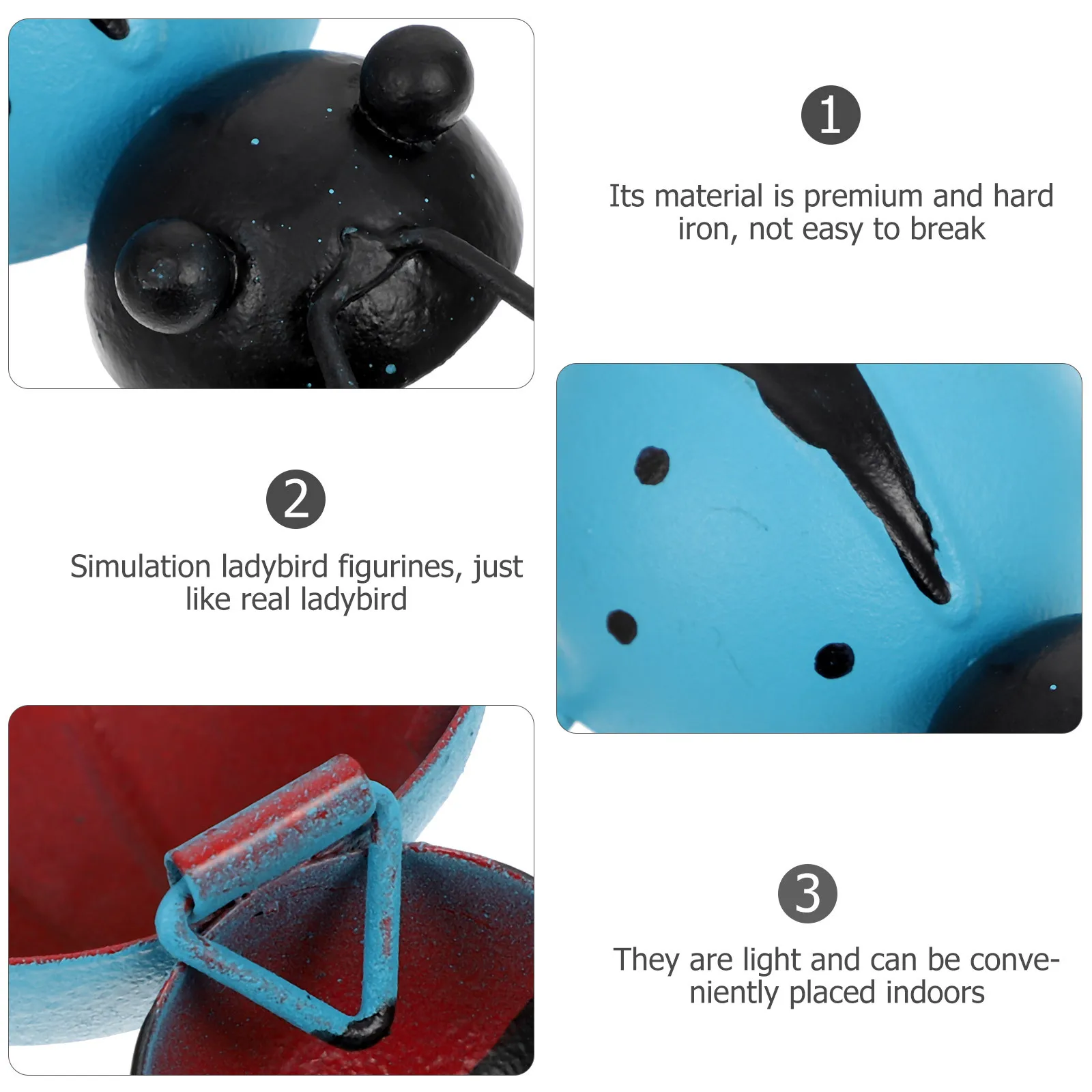 3Pcs Iron Ladybug Decorations Simulated Colored Ornaments for Garden Yard Lawn Outdoor Use Iron Ladybug Ornament
3Pcs Iron Ladybug Decorations Simulated Colored Ornaments for Garden Yard Lawn Outdoor Use Iron Ladybug Ornament