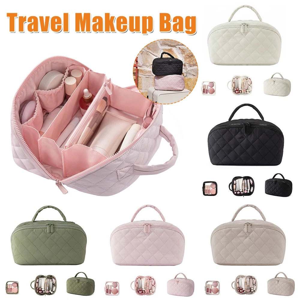 Легкая дорожная косметичка с отделением для кистей и ручкой, несессер для женщин и девушек
Легкая дорожная косметичка с отделением для кистей и ручкой, несессер для женщин и девушек