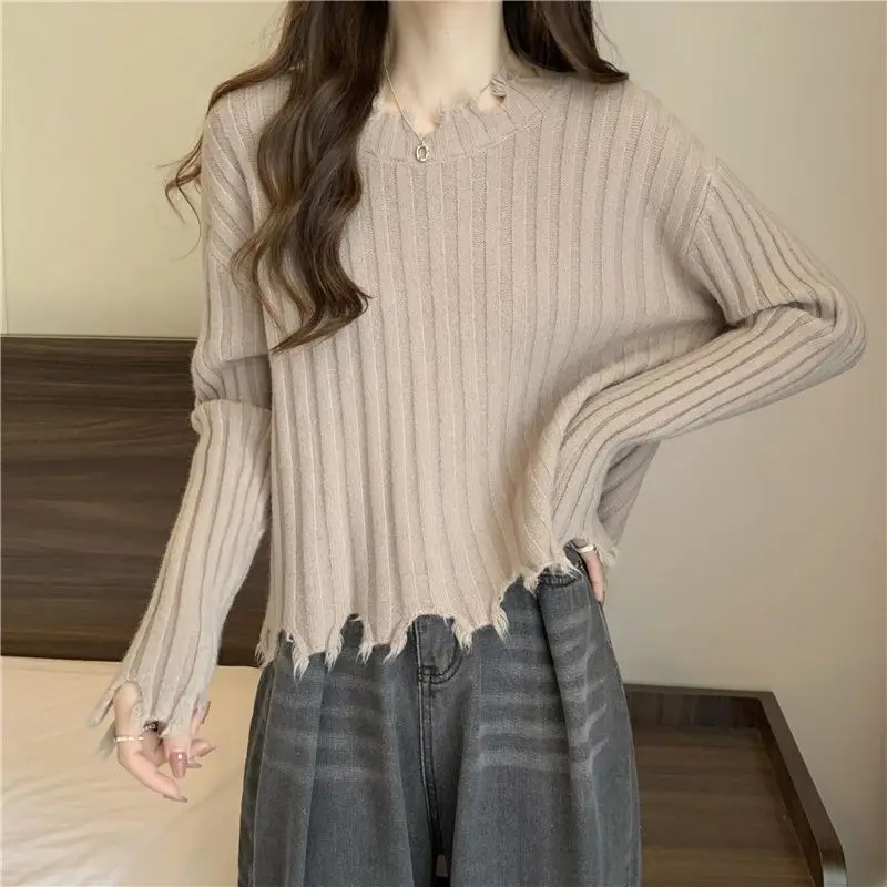 Fashion O-Neck Spliced Tassel Irregular T-Shirt Female Clothing 2023 Winter Loose Solid Color Korean Tops Casual Tee Shirt
Fashion O-Neck Spliced Tassel Irregular T-Shirt Female Clothing 2023 Winter Loose Solid Color Korean Tops Casual Tee Shirt