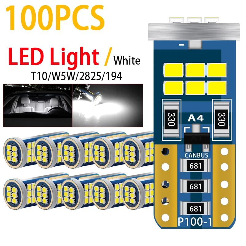 100Pcs T10 W5W 194 168 Car Interior Dome Parking Bulb License Plate Light Reading Trunk Clearance Lamp White 12V High Bright New
100Pcs T10 W5W 194 168 Car Interior Dome Parking Bulb License Plate Light Reading Trunk Clearance Lamp White 12V High Bright New