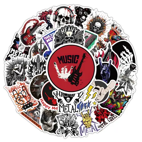 10/30/54 adet Ağır Metaller Rock Müzik Grubu Çıkartmalar Serin Gotik Tarzı Kafatası Çıkartmaları DIY Motosiklet Dizüstü Gitar telefon kılıfı Etiket