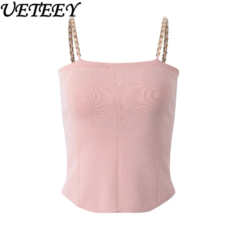 Summer New Chain Knitted Suspender Slimming Skinny Outer Wear Vest Women's Korean Version Versatile Sleeveless Short Crop Top
Summer New Chain Knitted Suspender Slimming Skinny Outer Wear Vest Women's Korean Version Versatile Sleeveless Short Crop Top