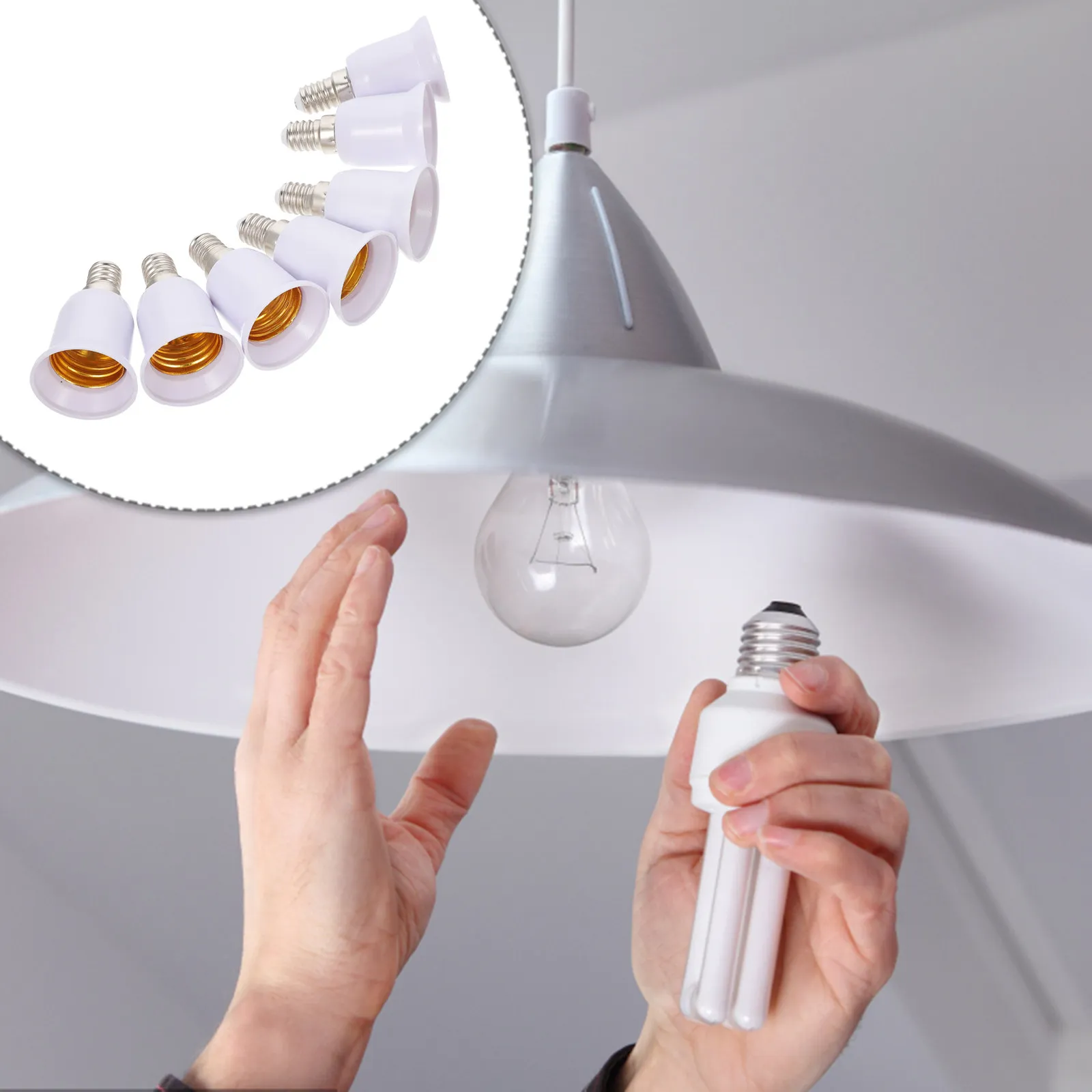 7Pcs E14 to E27 Lamp Holder Adapters LED Light Socket Converter Plastic Material Easy Install Light Bulbs
7Pcs E14 to E27 Lamp Holder Adapters LED Light Socket Converter Plastic Material Easy Install Light Bulbs